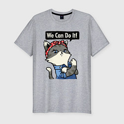 Футболка slim-fit We can do it - cat, цвет: меланж