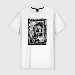Футболка slim-fit Gasmask punk society, цвет: белый