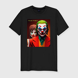 Мужская slim-футболка Joker and Minecraft - collaboration