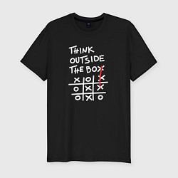 Футболка slim-fit Мысли нестандартно, цвет: черный