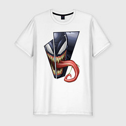 Футболка slim-fit Venom with tongue sticking out, цвет: белый