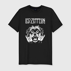 Мужская slim-футболка Led Zeppelin rock dog