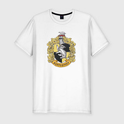 Мужская slim-футболка Hufflepuff факультет университета Хогвартс с барсу