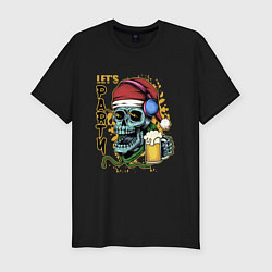 Футболка slim-fit Skull Santa, цвет: черный