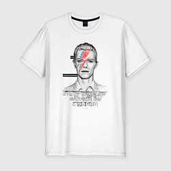 Мужская slim-футболка David Bowie police department rochester