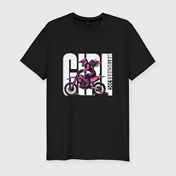 Мужская slim-футболка Girl motocross