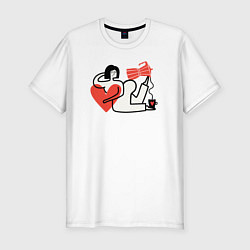 Футболка slim-fit Сердце кофемана, цвет: белый