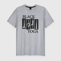 Мужская slim-футболка Yoga black