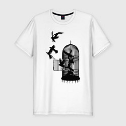 Футболка slim-fit На волю, цвет: белый