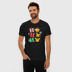 Футболка slim-fit Pikachu ho ho ho, цвет: черный — фото 2