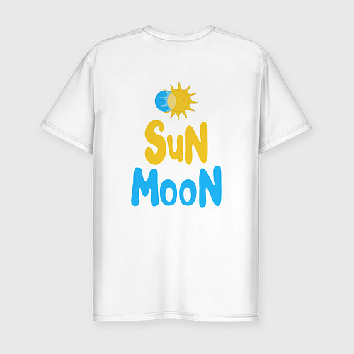 Мужская slim-футболка Луна и солнце / Белый – фото 2