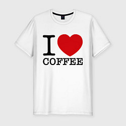 Мужская slim-футболка I love coffee
