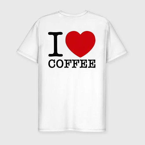 Мужская slim-футболка I love coffee / Белый – фото 2