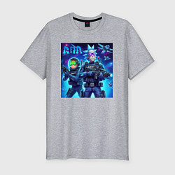 Мужская slim-футболка Rick and Morty - cosmic special forces