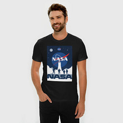 Футболка slim-fit NASA открытия, цвет: черный — фото 2