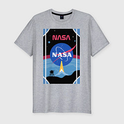 Футболка slim-fit NASA плакат, цвет: меланж