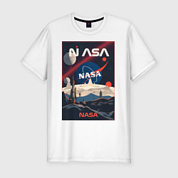 Футболка slim-fit NASA ретро, цвет: белый