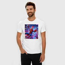 Футболка slim-fit Homer Simpson and Spider man - collaboration, цвет: белый — фото 2