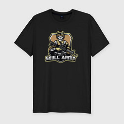 Футболка slim-fit Skull army, цвет: черный