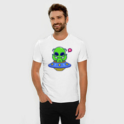 Футболка slim-fit Love alien, цвет: белый — фото 2