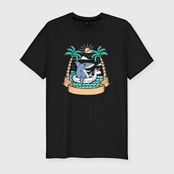 Футболка slim-fit Акула и лето, цвет: черный