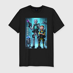 Футболка slim-fit Rick and Morty - cyber special forces, цвет: черный