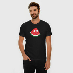 Футболка slim-fit Очумелый арбуз - мем, цвет: черный — фото 2