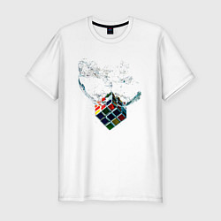 Футболка slim-fit Рубик в воде, цвет: белый