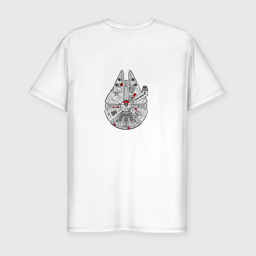 Мужская slim-футболка Millennium falcon / Белый – фото 2