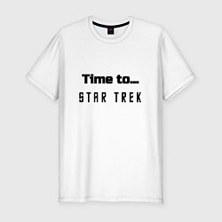 Мужская slim-футболка Time to star trek