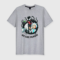 Футболка slim-fit Venom slime and Rick - collaboration, цвет: меланж