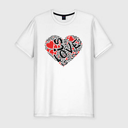 Футболка slim-fit Love is - text drawing, цвет: белый