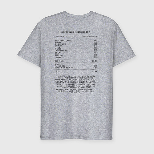 Мужская slim-футболка Lil Peep playlist bill / Меланж – фото 2