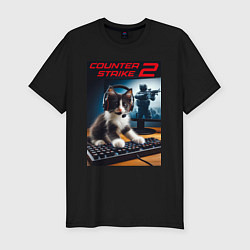 Футболка slim-fit Counter strike 2 - kitten, цвет: черный