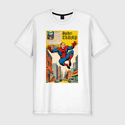 Мужская slim-футболка Spider-Trump superhero