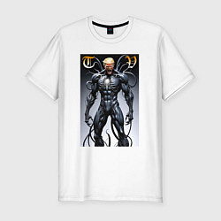 Футболка slim-fit Venom-Trump collaboration - ai art fantasy, цвет: белый