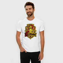 Футболка slim-fit Hogwarts - gryffindor logo, цвет: белый — фото 2