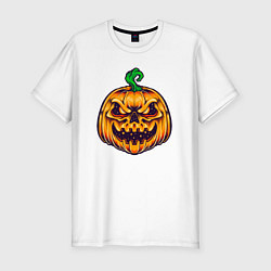 Футболка slim-fit Halloween pumpkin, цвет: белый