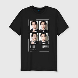 Футболка slim-fit Jin bts 4cut, цвет: черный