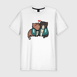 Футболка slim-fit Котики игра в кальмара, цвет: белый
