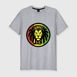 Футболка slim-fit Jamaica rasta lion, цвет: меланж