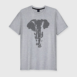 Футболка slim-fit Африканский слон пуантель, цвет: меланж