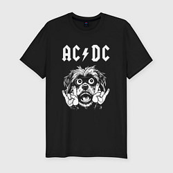 Мужская slim-футболка AC DC rock dog