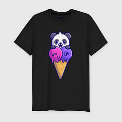 Футболка slim-fit Panda ice cream, цвет: черный