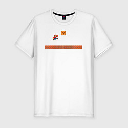 Мужская slim-футболка Mario 8 bit