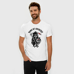 Футболка slim-fit Sons of anarchy - логотип, цвет: белый — фото 2