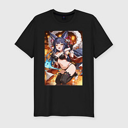 Футболка slim-fit Yuel Yuri sexy Granblue Fantasy, цвет: черный
