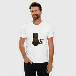 Футболка slim-fit Пиксельный кот Daggerfall, цвет: белый — фото 2