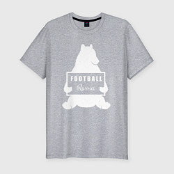 Мужская slim-футболка Footbal bear Russia