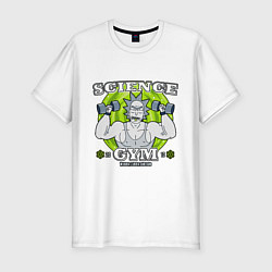 Мужская slim-футболка Рик - научный жим